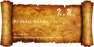 Krátky Milán névjegykártya