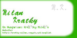 milan kratky business card